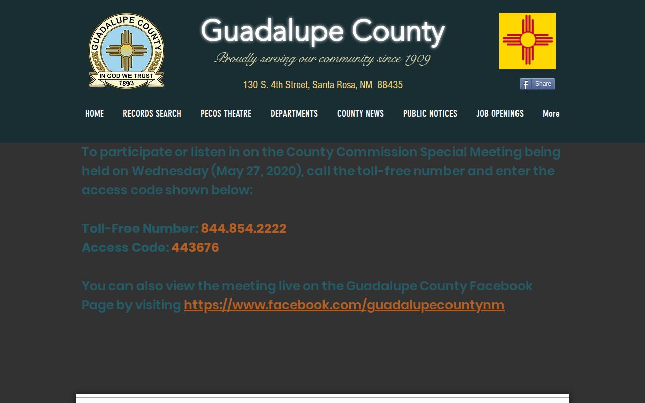 Official New Mexico sheriff source for Guadalupe County released mugshot requests