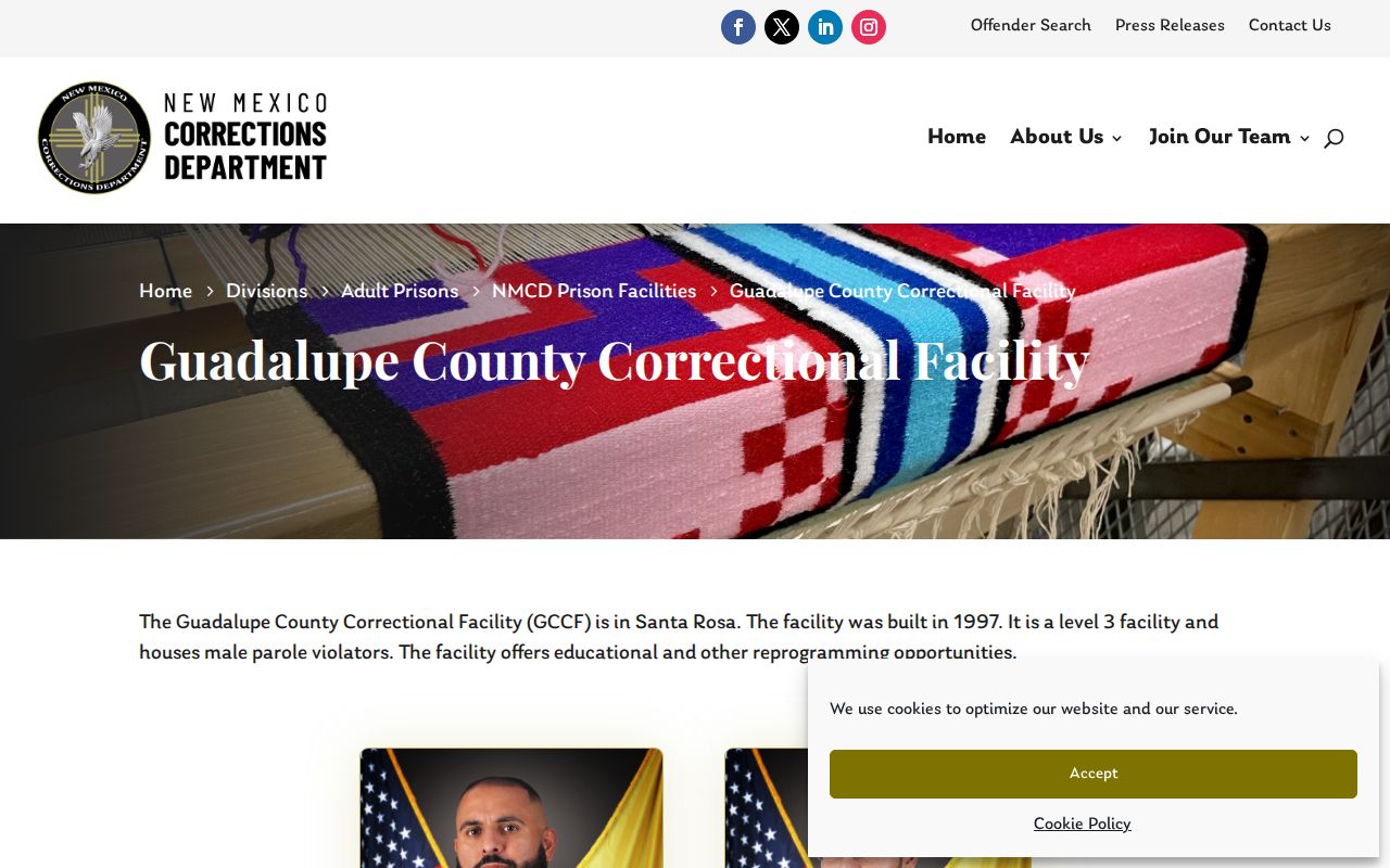 Guadalupe County Correctional Facility state prison release information