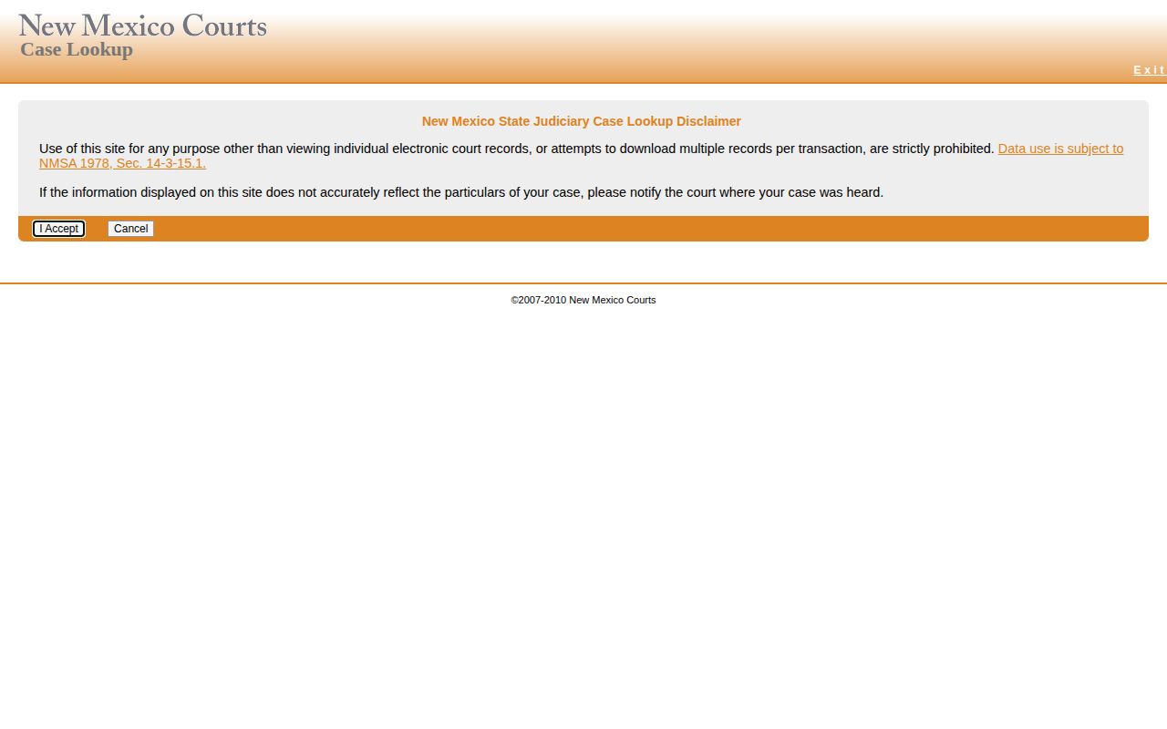 Guadalupe County release record New Mexico Courts Case Lookup