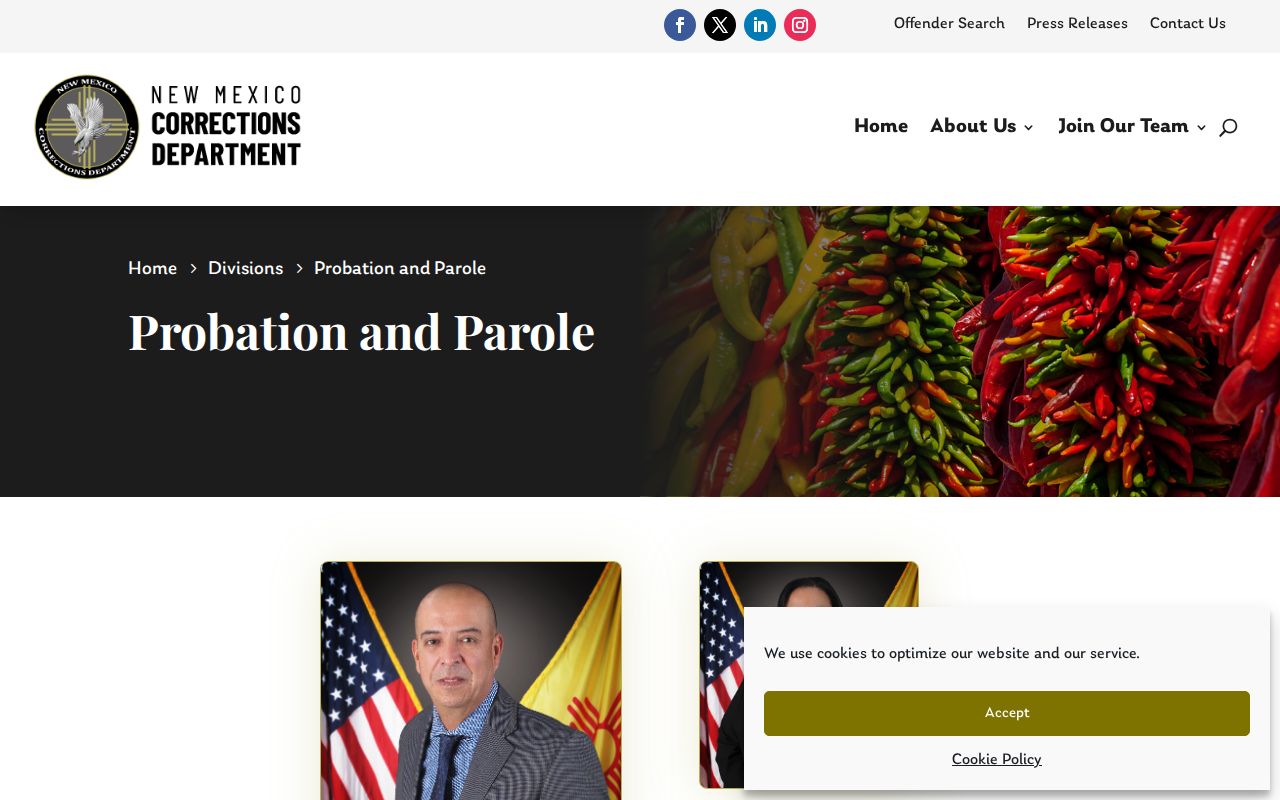 NMCD office directory for Guadalupe County parole and probation records